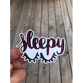 Sleepy Sticker, Laptop Sticker, Water Bottle Sticker, Phone Sticker, Window Sticker, Sleepy Eyelash Sticker, I'm Tired Sticker