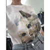 ARTIST PRINT Persian Cat T-shirt-Siver-gray Fur,Blue Eyes-Trendy Cat Fashion Item