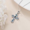 YAFEINI Cross Necklace S925 Sterling Silver Abalone Shell Black Pendant