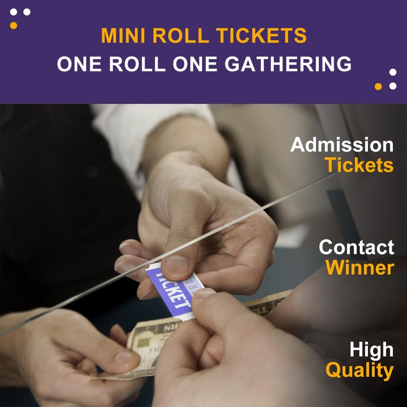 DGBDPACK 250 Raffle Tickets, 50/50 Double Roll Tickets for Raffles,