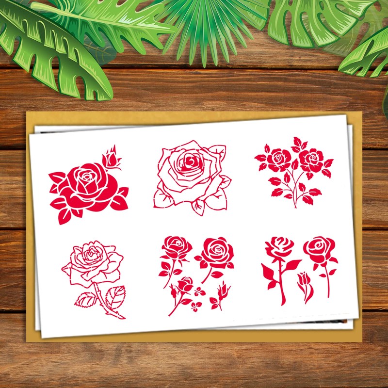 Winmany 25PCS Stencil Template for Painting Rose Drawing Template Reusable