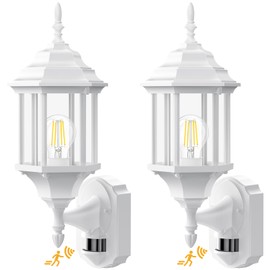 Redluck Motion Sensor Outdoor Lights, 2 Pack 16 inch Dusk to Dawn Outside Porch Lights, Waterproof Anti-Rust Aluminum Outdoor Wall Lights Exterior Lighting Fixtures for House, Garage, Front Door