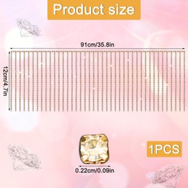 SAVITA 1 Yard Long Diamond Tassel Chain, Glitter Crystal Tassel Trim Faux Diamond Tassel Fringe for Bridal Accessories Wedding Party DIY Crafts (Gold)