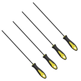 Eruceky Pack of 4 File for Chainsaw, 4.0 mm File for Chainsaw, Chainsaw Files with Handle, Suitable for Chainsaws and Easy to Hold