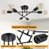 Modern Sputnik Chandelier 6-Light Industrial Ceiling Lights Fixture 22" Black