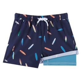 BRISIRA Traje de baño para niños pequeños, antirozaduras, pantalones cortos de natación para niños con forro de compresión tipo calzones, Skate., 4