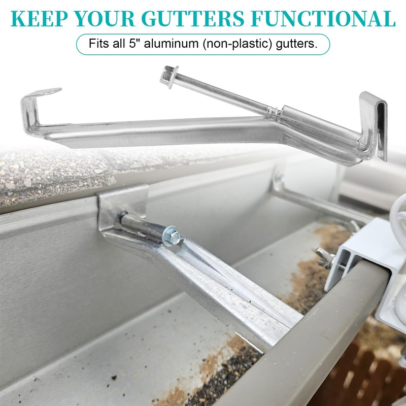 20 Pcs Gutter Hangers 5 Inch K Style with Pre-Inserted