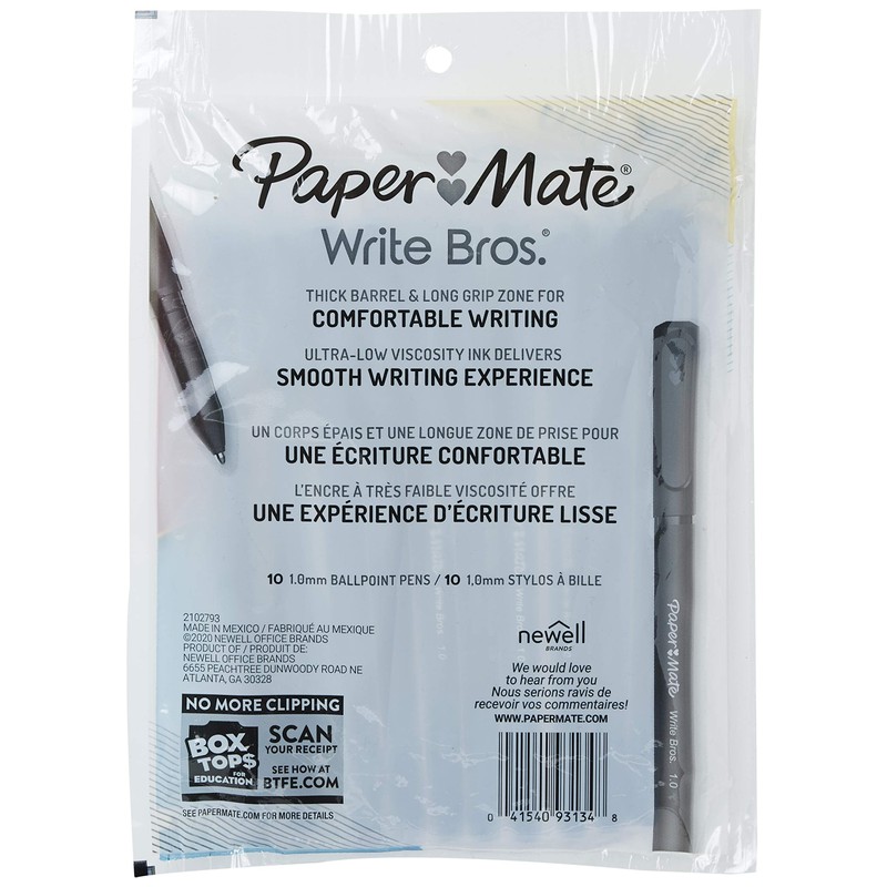 Paper Mate Write Bros Ballpoint Pens, Medium Point (1.0mm), Blue,