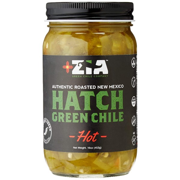 Original New Mexico Hatch Green Chile By Zia Green Chile Company - Delicious Flame-Roasted, Peeled & Diced Southwestern Certified Green Peppers For Salsas, Stews & More, Vegan & Gluten-Free - 16oz