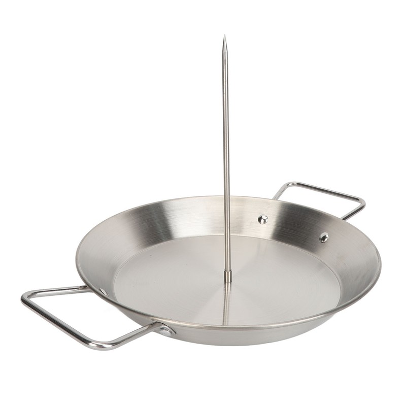 Vertical Skewer Screw Grill Pan Stainless Steel Removable Brazilian Vertical