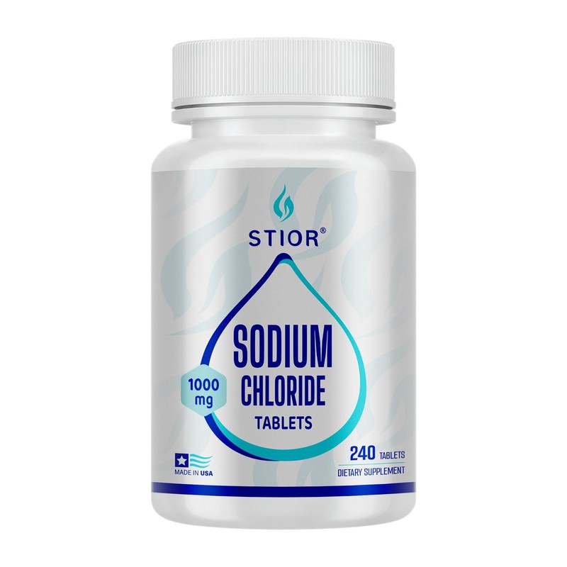 Pure Sodium Chloride Tablets 1000mg | 240 Count Salt Supplement