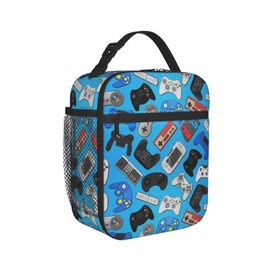 Gbuzozie Lonchera de fondo con controlador de videojuegos, aislada, portátil, reutilizable, con cremallera, para mujeres y hombres, picnic, playa