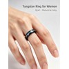 Tungsten Ring Meteorite Opal Inlay 4mm Wedding Band Sizes 5