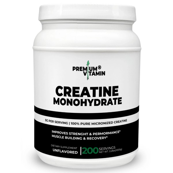 Creatine Monohydrate Powder Muscle gain Micronized 5g per serv 1000g