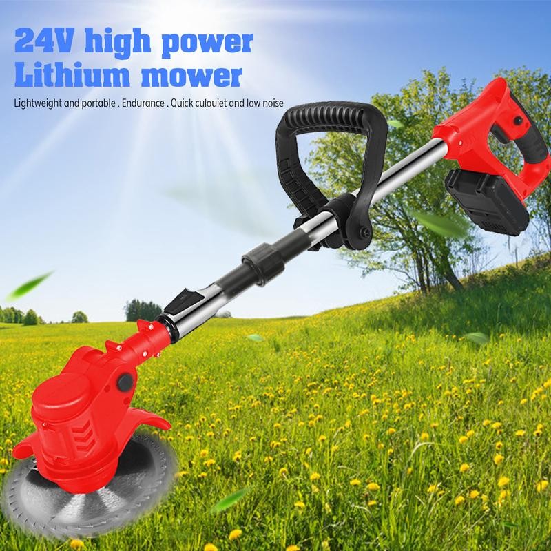 24V Electric Grass Trimmer With 6000mAh Battery Lawn Mower Powerful