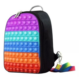 Bluelander Mochila Para Niños Pop It Antiestrés De Silicona Lonchera Color Arcoíris