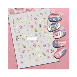 Flower Blossom Branches Nail Stickers Bird Leaf Branches Nail Decal 729 Nail Wraps Stickers Manicure Supplies for Women Nails Full Long Lasting Easy Apply and Remove