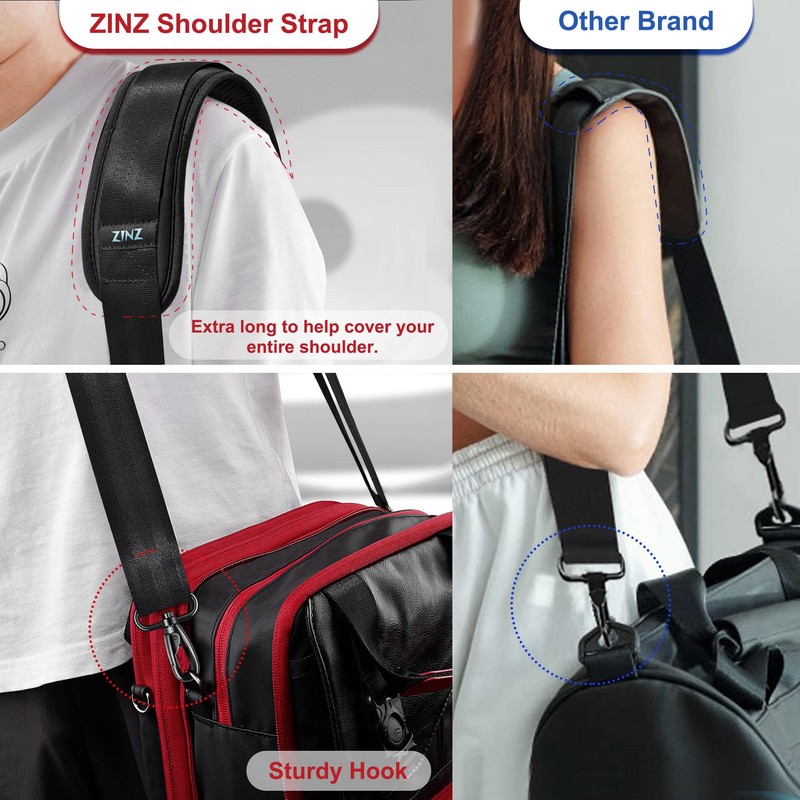 ZINZ Super Thick Fixed Padded Shoulder Strap 193cm Universal Bag