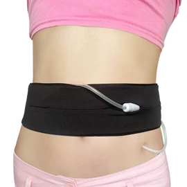 Peritoneal Dialysis PD Belt Catheter Holder Adjustable Abdominal Waist Accessories for Stomach G/Peg/J Feeding Tube Women Men Black, Large 36-50"