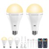 Brightown 2 Pack Rechargeable E26 LED Light Bulb with Remote