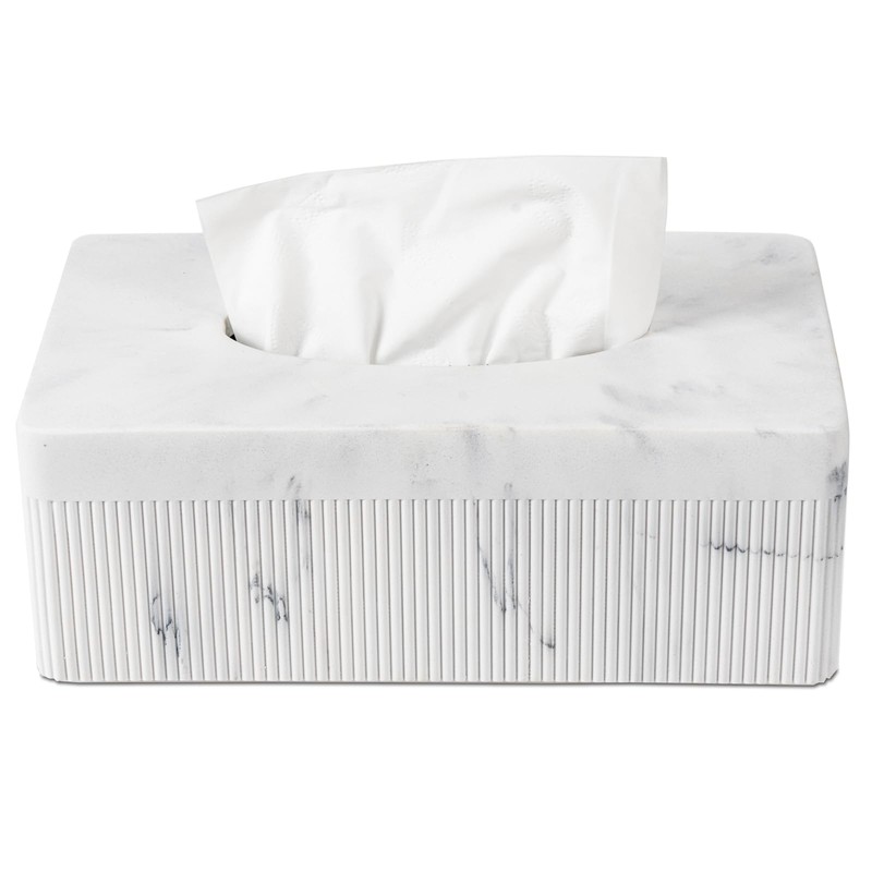 Marble Tissue Box Cover, Rectangular Napkin Facial Tissues Holder for