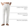 Willit Men's Linen Pants Beach with Pockets White 34W x