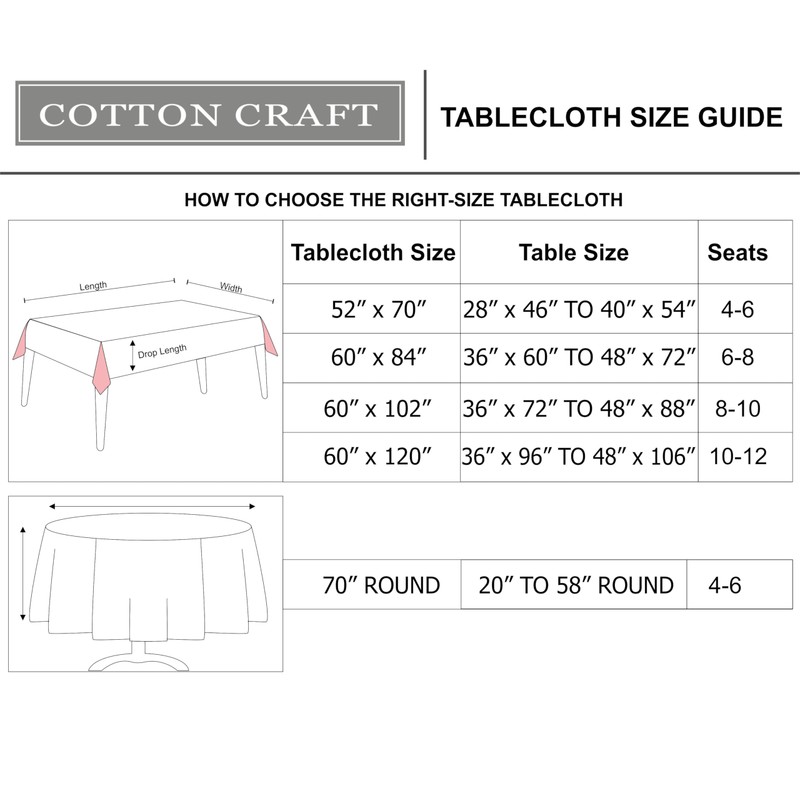 COTTON CRAFT Christmas Tablecloth - Festive Xmas Red Tablecloth with