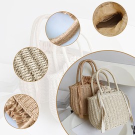 Cirsaeur Rattan Bag Basket Bag, Rattan Bag, Women's, Tote Bag, Bucket Bag, Handwoven Back-Round Shoulder Bag, Rattan, Large Capacity, Cute, Stylish, Beach Straw Bag, Bucket Bag, Type Summer Hand