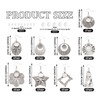 FASHEWELRY 18Pcs Stainless Steel Texture Earring Bezel Trays Dangle Round