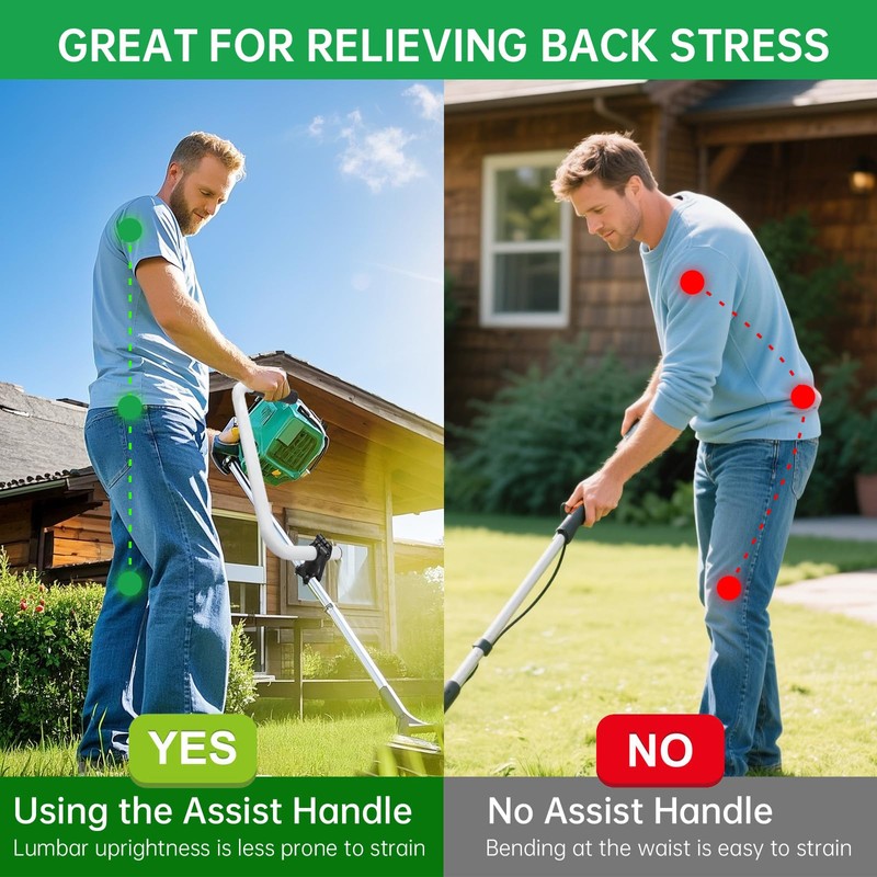 TooAemiS Weed Eater Handle Extension Ergonomic Weed Eater Attachments Weedeater