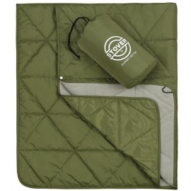 STOVER Outdoor Waterproof Fleece Travel Blanket for Camping, Picnics, Stadiums, Sports, The Beach– Warm, Windproof, Compact, Lightweight & Sand-Resistant, 79"x55" (Olive Green)