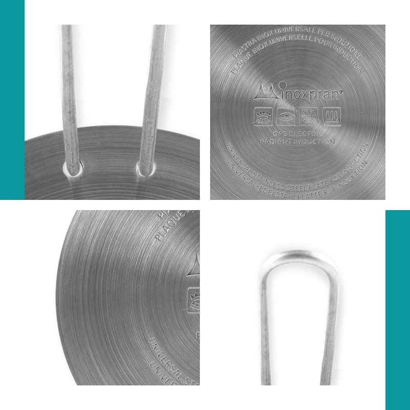 INOXPRAN Induction Plate for Induction Plate, Stainless Steel, Grey, 16