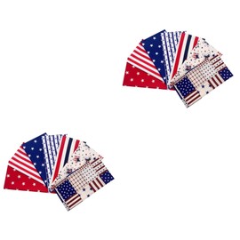 ABOOFAN 2sets Us Flag Cotton DIY Fabric Muslin Sewing Fabric Patchwork Bundle 7pcs*2