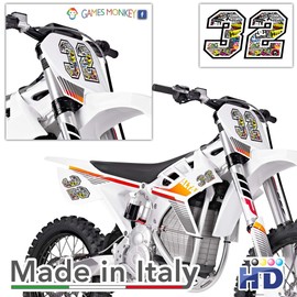 Sticker Number - Race 12 cm - - Rennen Cross Track Auto Motorrad Aufkleber (5, Sticker Bomb)