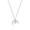 GAVU 925 Sterling Silver Necklace Crescent Moon Necklace Moonstone Necklace