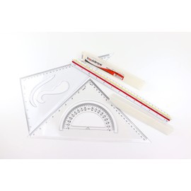 Liquidraw Set Square Triangular Scale Ruler 30cm Geometry Set of 3 Protractor Professional Architectural Engineering Drawing