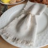 FLCSIed Handmade Cloth Napkins 100% Cotton Napkins with Fringe, Set