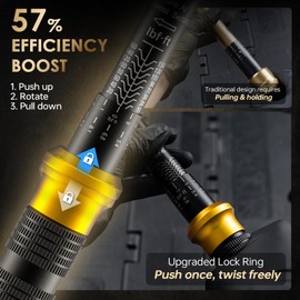 1/2-Inch Drive Torque Wrench with Upgraded Lock Ring, ±3% High Precision Click, 10-160 FT.LB (10-227 Nm), 2-Way 72-Tooth for Easier Adjustments, Ideal for Moto, Lug Nuts, Tires, Wheels, and Car Repair