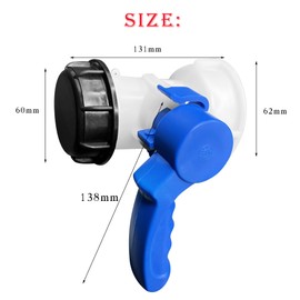 Muasopst Tote Tank Adapter, 1000L IBC DN40 Butterfly Valve Switch 62mm Adapter Drain Adaptor for IBC Water Container