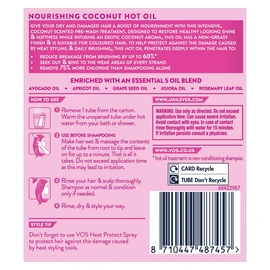 VO5 Nourishing Coconut Hot Oil Natural Shine and Intensive Pre Wash Treatment for Dry and Damaged Hair Reduces Breakage from Brushing also Suitable for Colour-Treated Hair, 4x15ml (Buy 10)