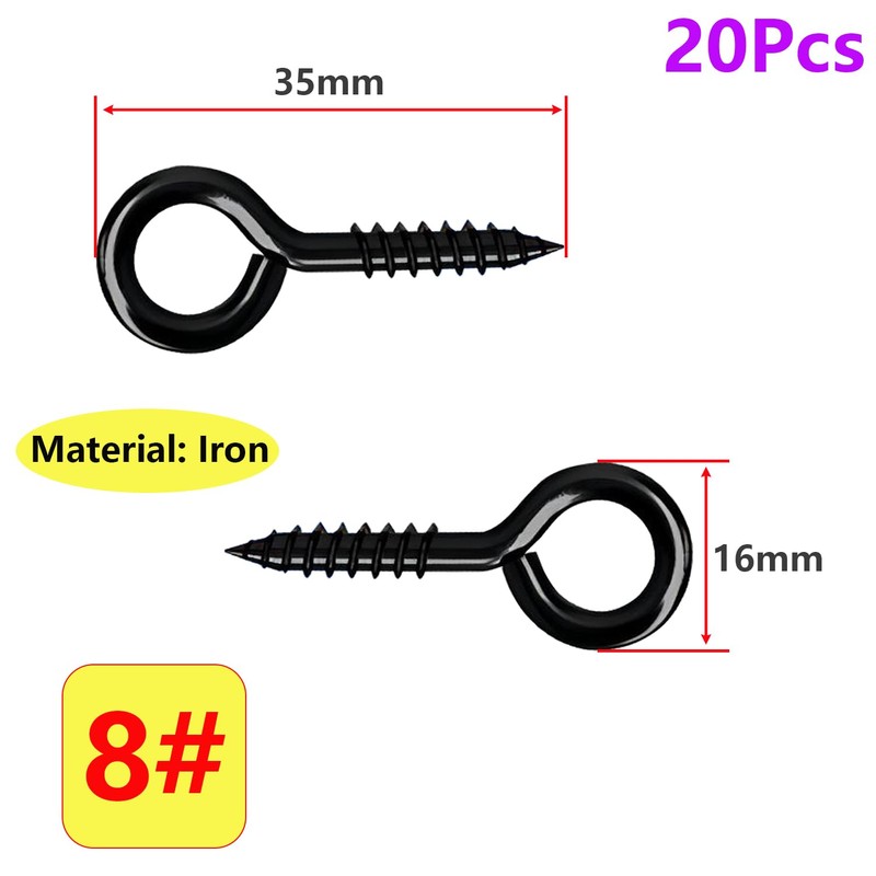 Qrity Pack of 20 Eye Screws 35 mm, Screw Ring,
