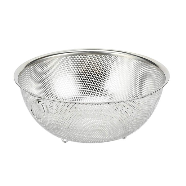 Pearl Metal Punch Bowl Shaped Colander 9.4 inches (24 cm), Foot Included, Stainless Steel, At Aqua HB-4112, Silver