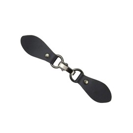 MAGICLULU 4pcs Leather Metal Coat Buttons Leather Buckle Clip Toggle Closure Buckle Leather Snap Toggle for Coat Jacket DIY Craft (Black)