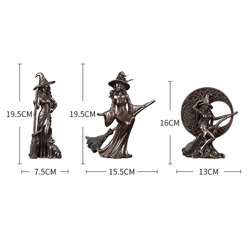 Copper Plated Witch Resin Crafts Home Decor Witch Wizard Resin