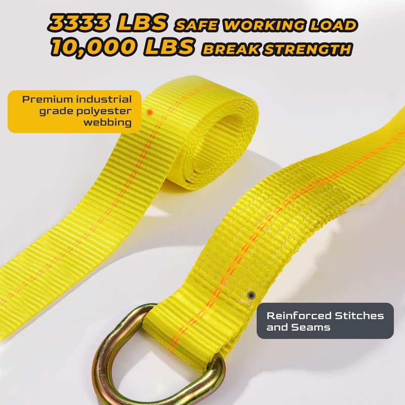 Trekassy 2”x 144” Car Tie Down Straps for Trailers Heavy