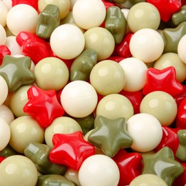 TRENDPLAY Star Ball Pit Balls for Toddlers -50 100 200 Count Star Balls Different Shapes, Non-Toxic Plastic Balls for Safe Play, Boys Girls Festival Party Decoration (Christmas Color, 200)