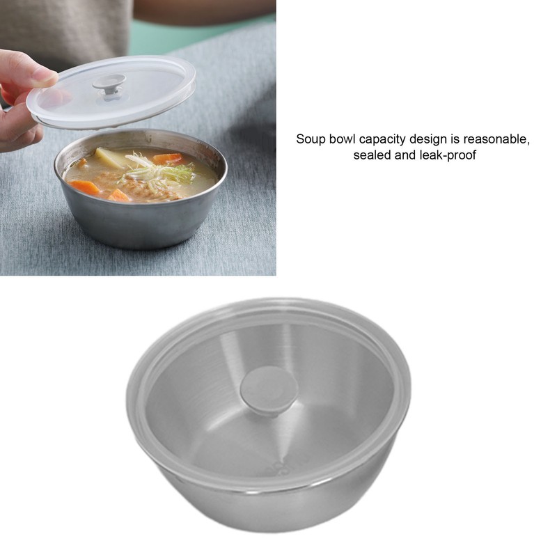 Lunch Box 2 Tier Stackable Container Folding Buckle Stainless Steel