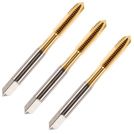 3 Pack - M6 x 1 Spiral Point Tap HSS M2 Titanium (TiN) Coated 6mm Thread. Metric Hand/Machine Screw Tap Metric Coarse. for Tapping Through Holes