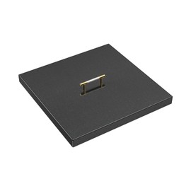 Fire Pit Burner Cover Square for 18 x 18 Inches Linear Drop-in Burner Pan, Fire Pit Lid, Multiple Sizes and Shapes Available,Porcelain-Enameled Steel(21" x 21" Square)