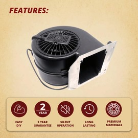 Quadra-Fire Convection Blower Room Air Fan Motor Assembly, SRV7080-105, for Mt Vernon E & Trekker Pellet Stoves